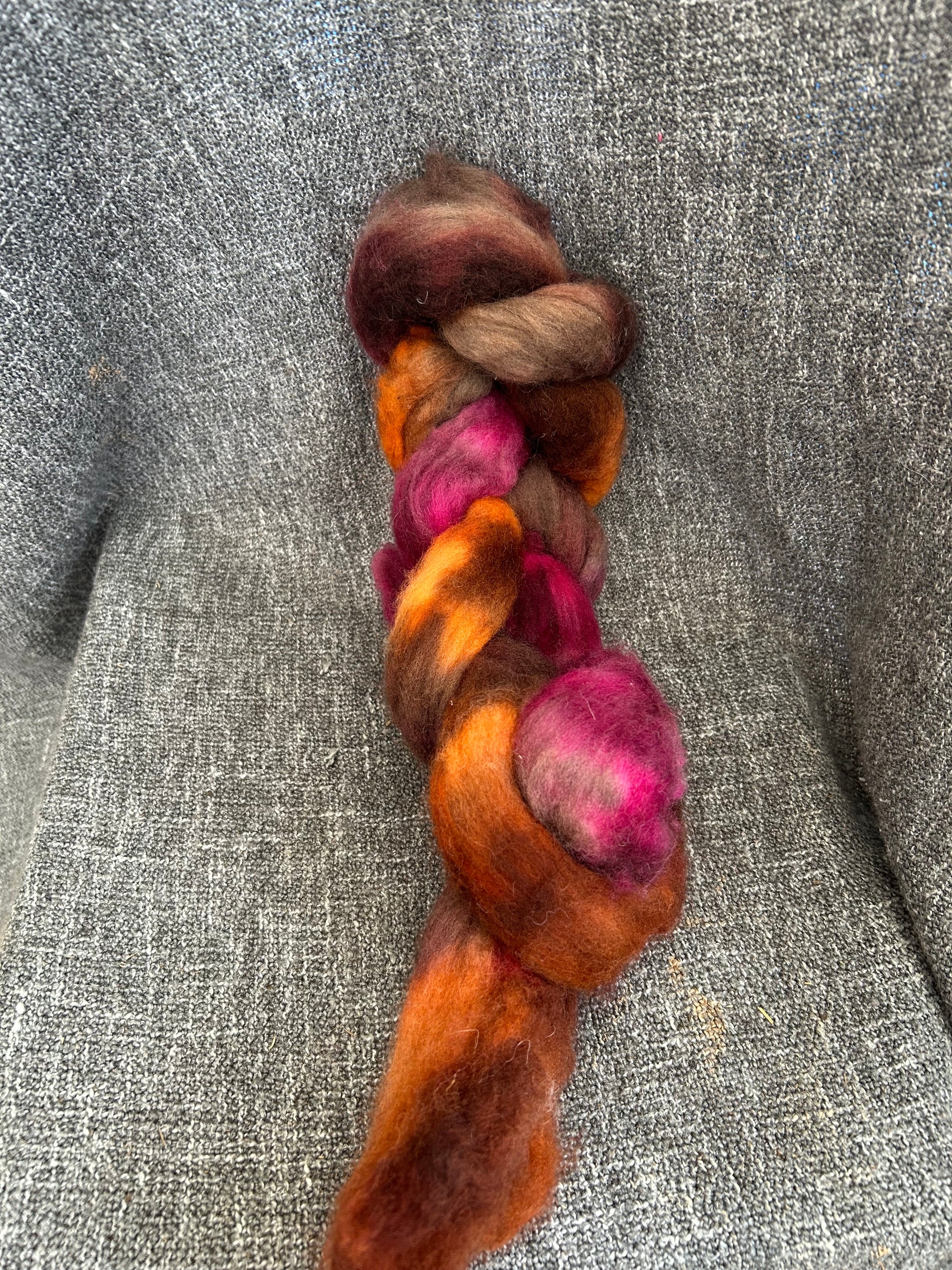 Hand dyed Merino roving