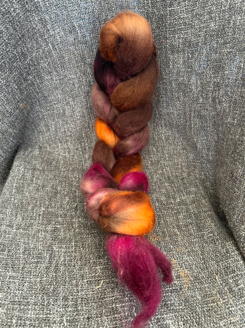 Hand dyed Merino roving