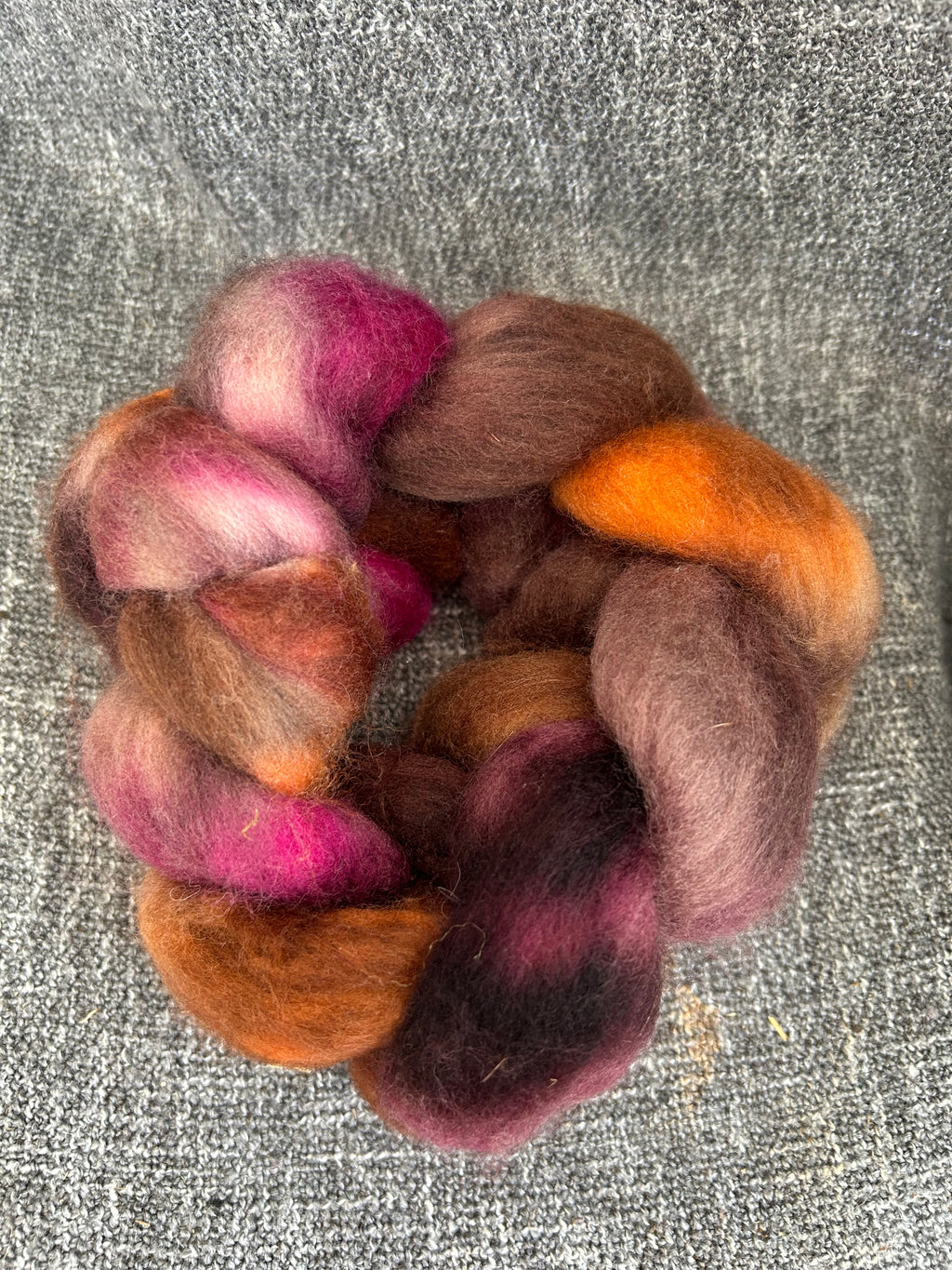 Hand dyed Merino roving