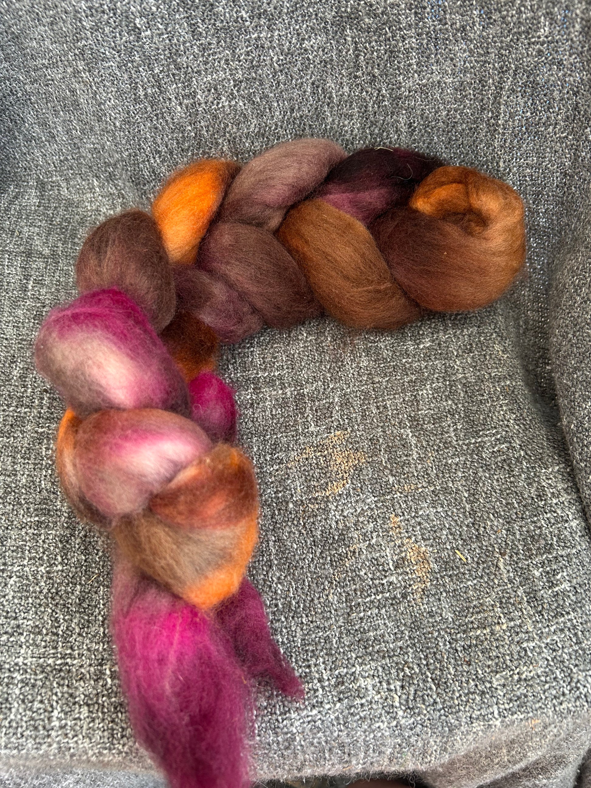 Hand dyed Merino roving