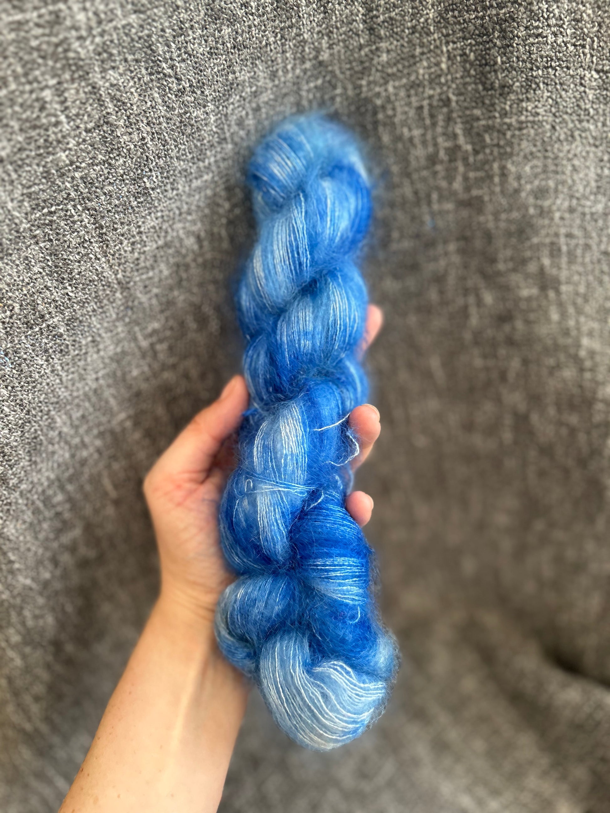 Iced Water - Hand dyed Mohair