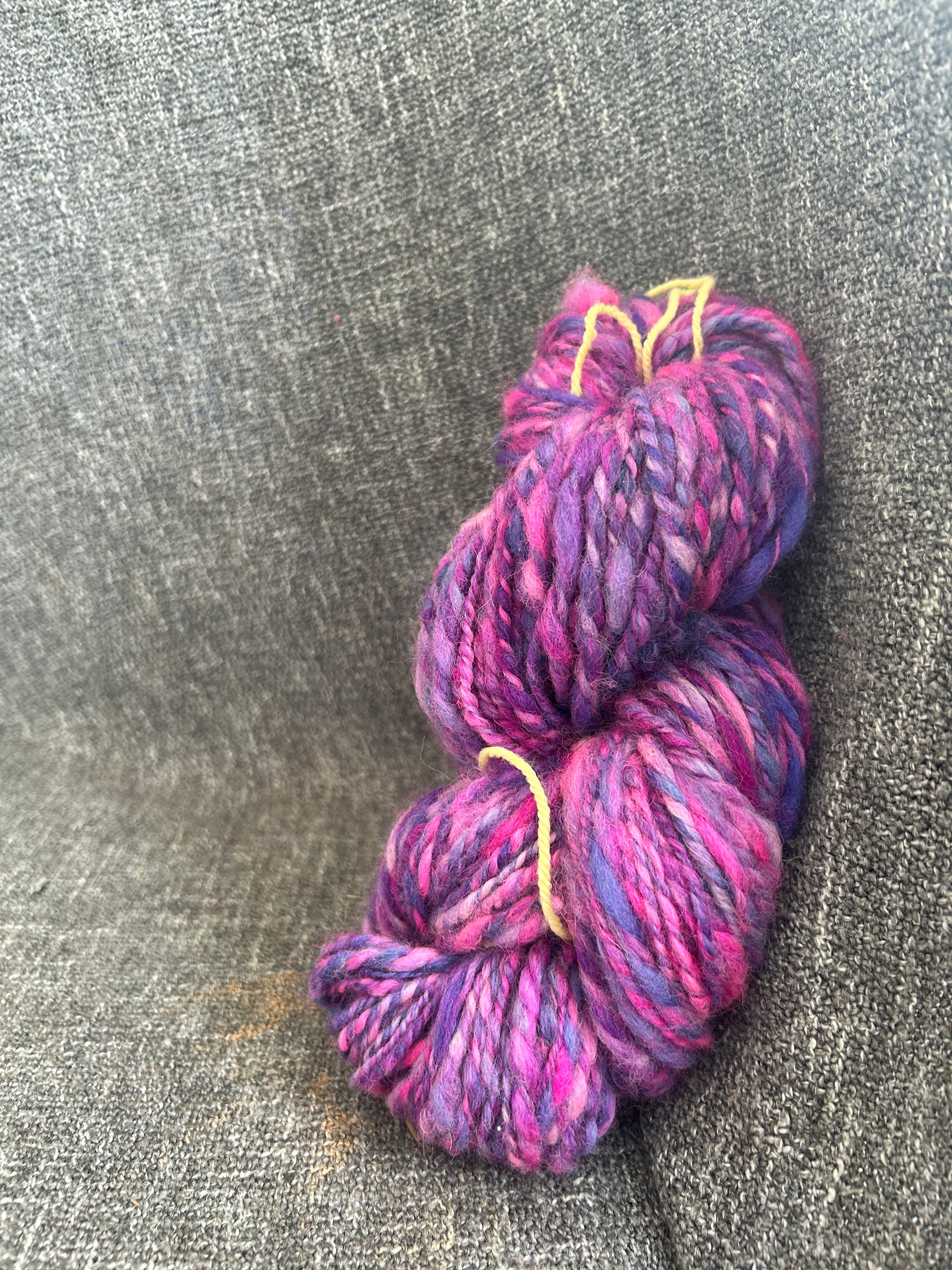 Hand dyed and Hand spun Blue faced Liecester