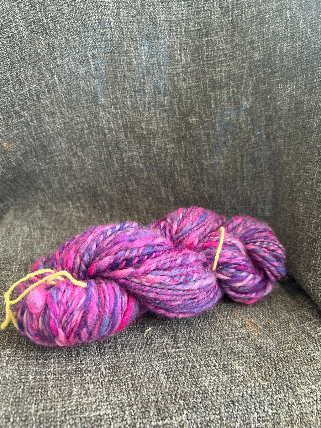 Hand dyed and Hand spun Blue faced Liecester