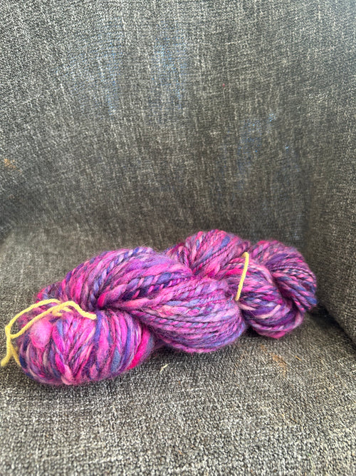 Hand dyed and Hand spun Blue faced Liecester